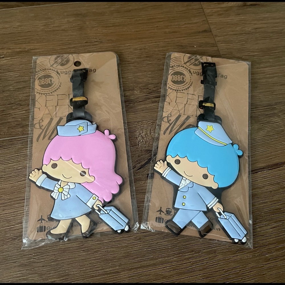 One Left! LITTLE TWIN STARS-2 Piece Set NWOT Luggage Tags - Picture 12 of 14
